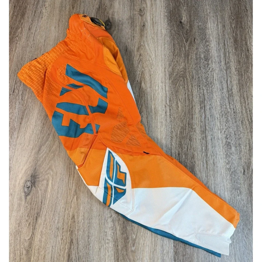 Fly Racing Pants Mens 32 EVO 2.0 Orange Teal Padded MTX Motocross Racing NEW